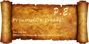 Prisznyák Enikő névjegykártya
